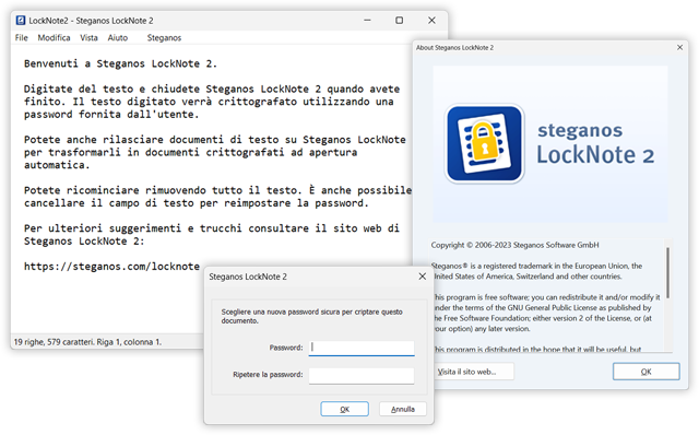 Steganos LockNote 2 Screenshots