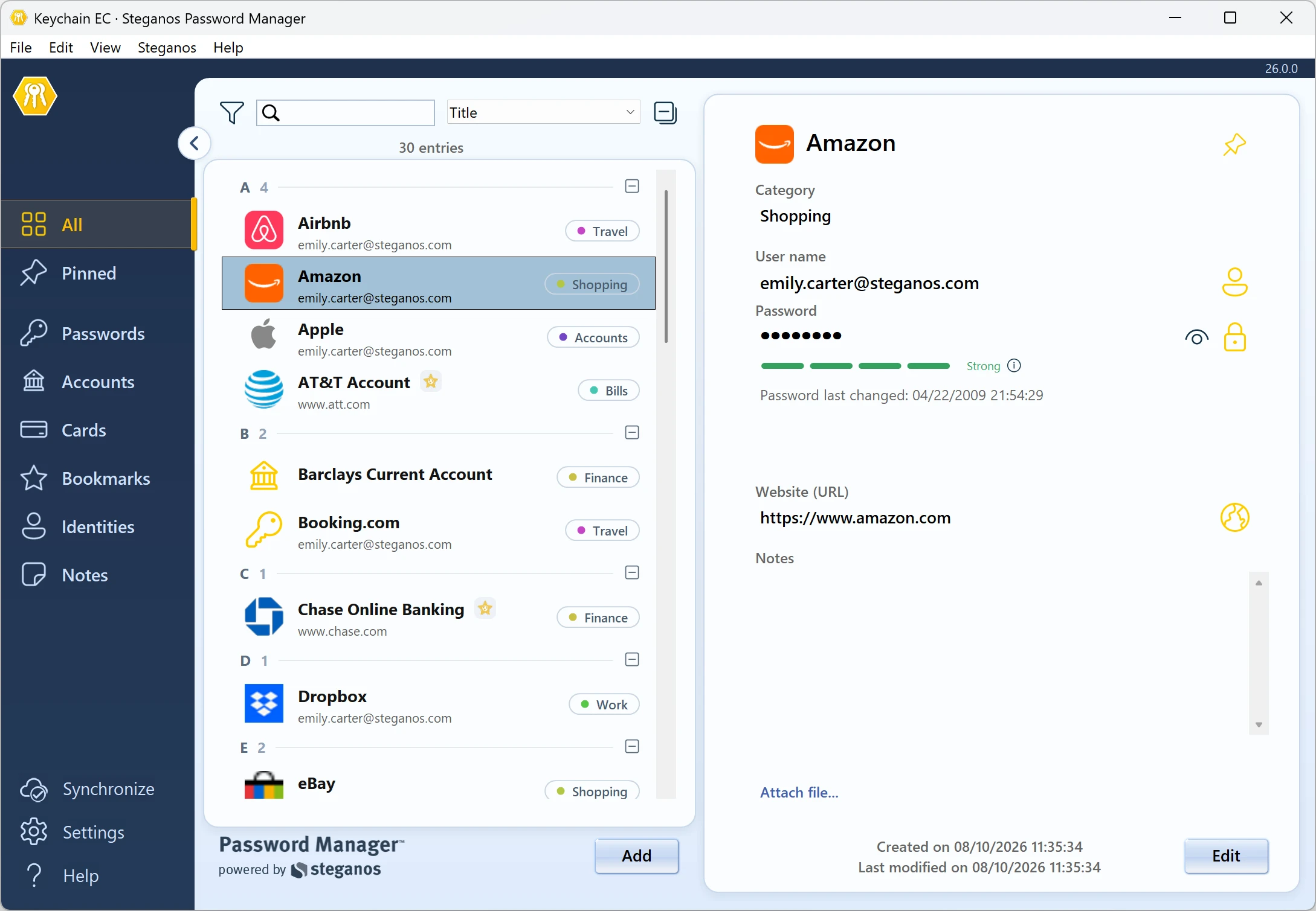 Steganos Password Manager στα Windows